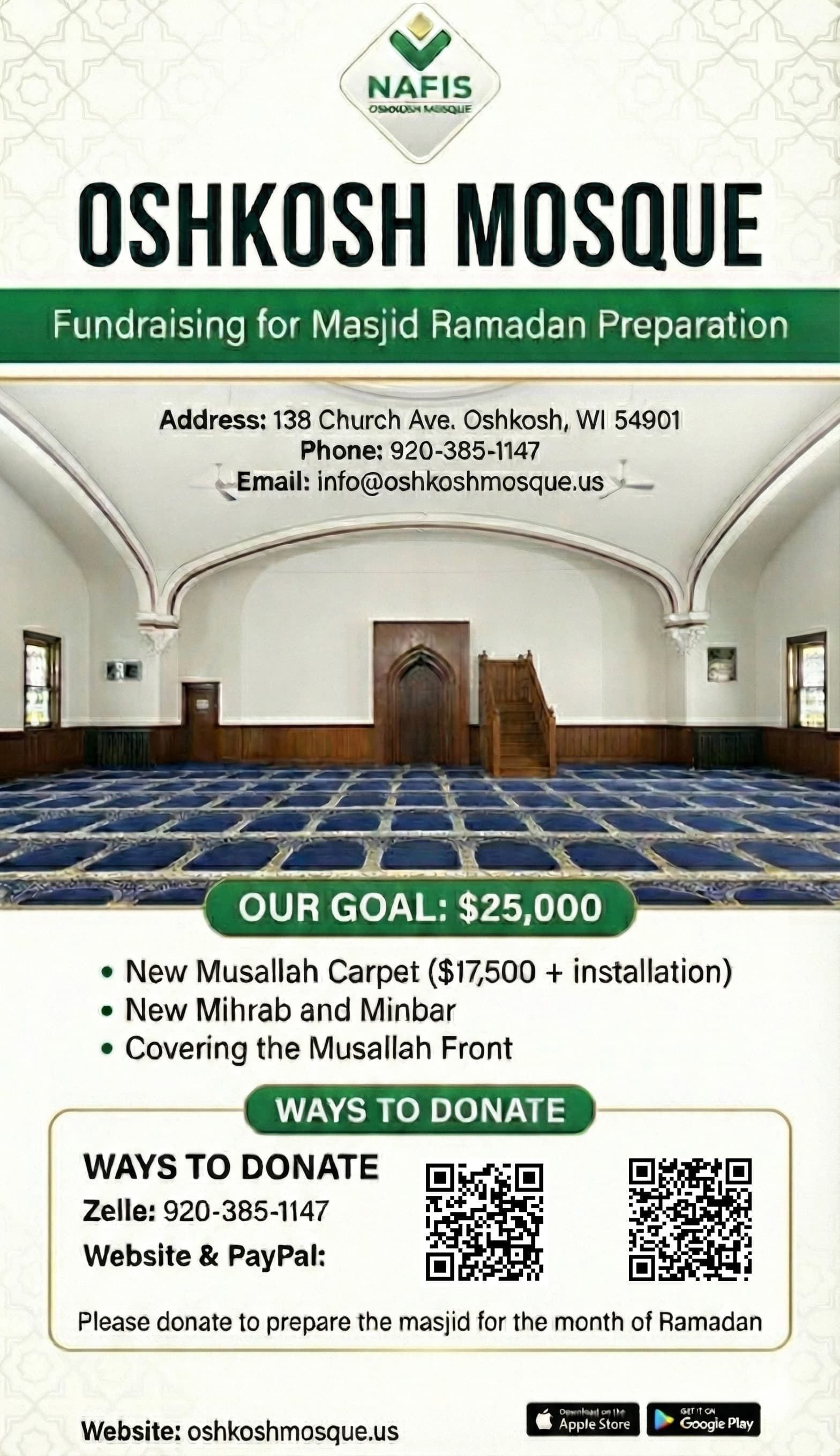 Oshkosh Mosque Ramadan Preparation