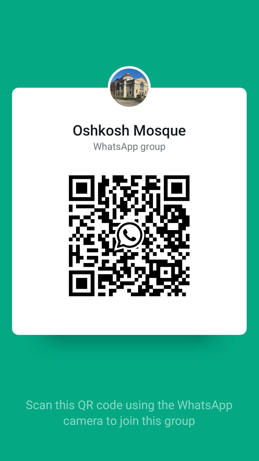 Join Oshkosh Mosque WhatsApp Group