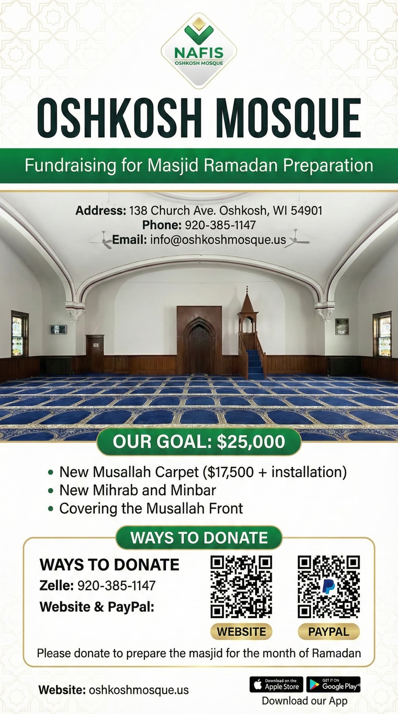 Oshkosh Mosque Ramadan Preparation